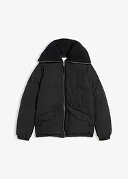 Giacca trapuntata con collo in teddy, bonprix