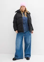 Giacca trapuntata con collo in teddy, bonprix