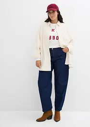 Jeans a palloncino super morbidi, vita media, bonprix