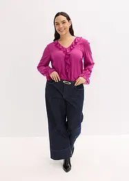 Blusa con volant, bonprix