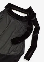 Mini abito sexy all'americana con velluto, bonprix