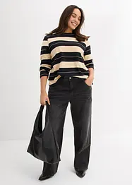 Jeans wide leg, vita media, bonprix