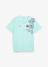 T-shirt serafino a maniche corte in puro cotone biologico, bonprix