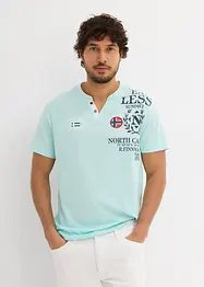 T-shirt serafino a maniche corte in puro cotone biologico, bonprix