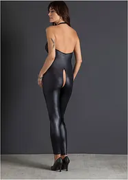 Catsuit ouvert in look bagnato, bonprix