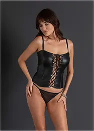 Corsetto effetto bagnato con stringhe, bonprix