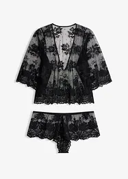 Top a maniche lunghe e panty (set 2 pezzi), bonprix