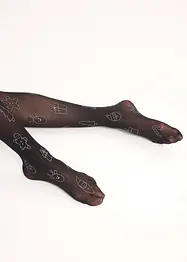 Collant con stampa natalizia glitterata, bonprix