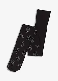 Collant con stampa natalizia glitterata, bonprix