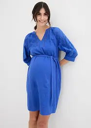 Abito prémaman in mussola con ricami traforati, bonprix