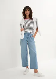Jeans wide leg con elastico in vita, high waist, bonprix