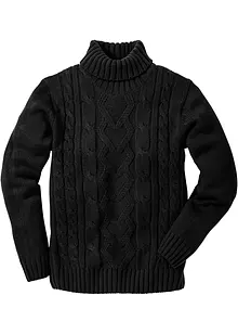 Maglione a collo alto con lavorazione a trecce, bonprix