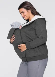 Giacca in felpa prémaman con inserto babywearing e interno morbido, bonprix