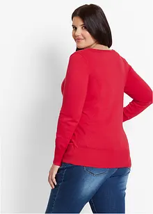 Maglione in filato fine con scollo a V, bonprix