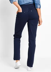 Pantaloni in cotone con elastico in vita e cinta comoda, straight, bonprix