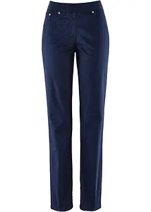Pantaloni in cotone con elastico in vita e cinta comoda, straight, bonprix