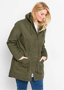 Parka corto in cotone sciancrato a collo alto, bonprix