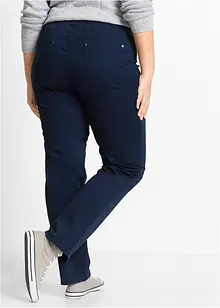 Pantaloni in cotone con elastico in vita e cinta comoda, straight, bonprix