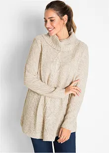 Maglione poncho lungo a maniche lunghe, bonprix