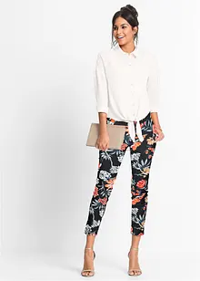 Pantaloni cropped elasticizzati fantasia, bonprix