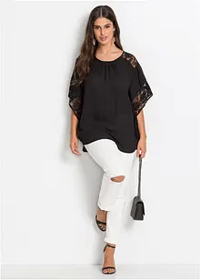 Blusa con pizzo, bonprix