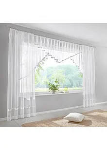 Tendina corta con bordo in satin e poliestere riciclato, bonprix