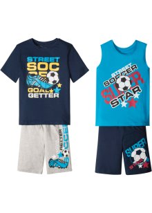 T-shirt bermuda set sportivo 4 pezzi Bonprix Bambino Sport & Swimwear Abbigliamento sportivo T-shirt sportive canotta Bianco 