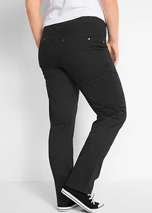 Pantaloni in cotone con elastico in vita e cinta comoda, straight, bonprix