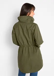 Parka corto in cotone sciancrato a collo alto, bonprix