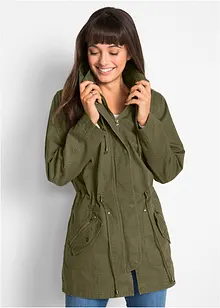 Parka corto in cotone sciancrato a collo alto, bonprix