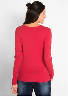 Maglione in filato fine con scollo a V, bonprix