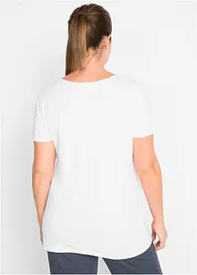 T-shirt lunga con scritta (pacco da 2), bonprix