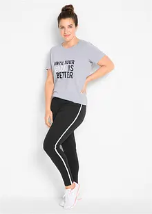 Leggings sportivi cropped con bande a contrasto, bonprix