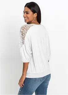 Maglia oversize con pizzo, bonprix