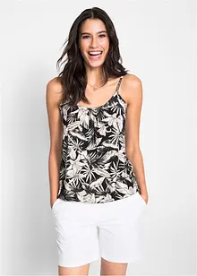 Top in maglina a fiori, bonprix