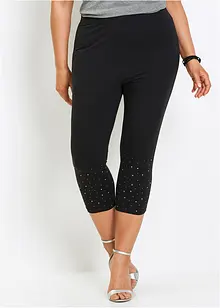 Leggings a pinocchietto con strass, bonprix