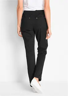 Pantaloni in cotone con elastico in vita e cinta comoda, straight, bonprix