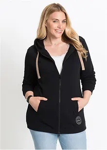 Felpa lunga con zip, bonprix