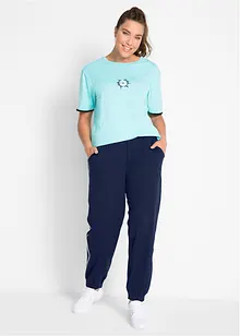 Pantaloni da jogging con bande a contrasto, bonprix