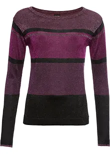 Maglione a righe con lurex, bonprix