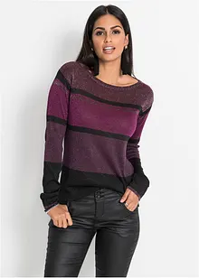 Maglione a righe con lurex, bonprix