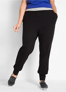 Pantaloni jogger con cotone e fascia a contrasto, bonprix