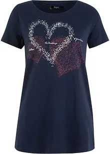 T-shirt in cotone biologico con cuore, bonprix