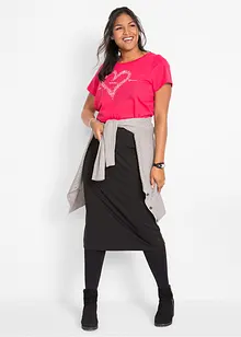 T-shirt in cotone biologico con cuore, bonprix