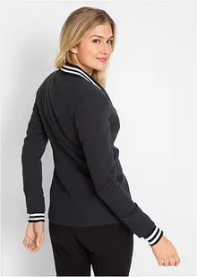 Blazer in jersey di cotone con dettagli a righe, bonprix