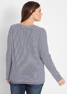 Maglia a maniche lunghe in cotone a righe, bonprix