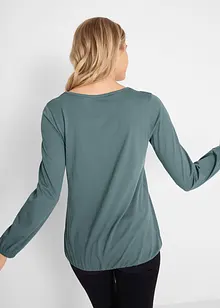 Maglia a maniche lunghe in puro cotone con elastico, bonprix