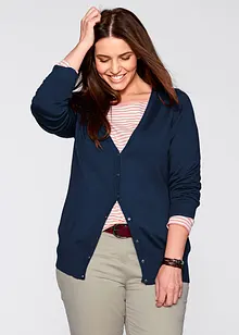 Cardigan basic in filato fine con bottoni, bonprix