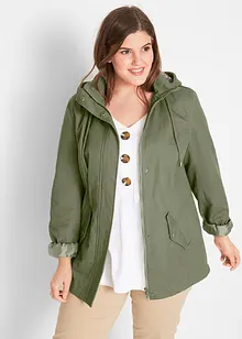 Parka da mezza stagione in cotone con cappuccio in fantasia, bonprix