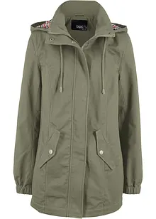 Parka da mezza stagione in cotone con cappuccio in fantasia, bonprix